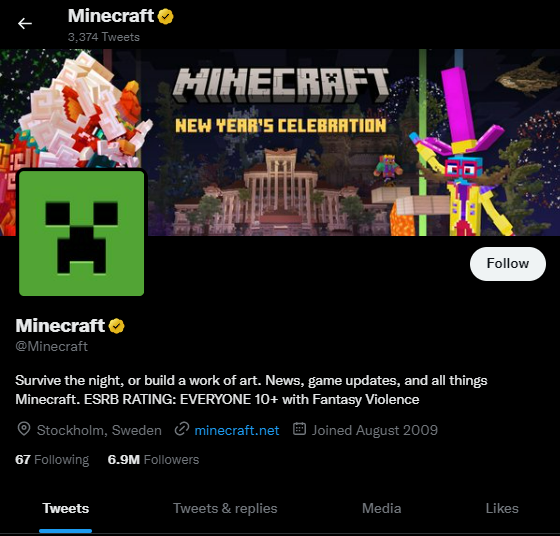 Minecraft Twitter