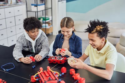 Students Working on Hands-on STEM Projects in Project Lead the Way Program