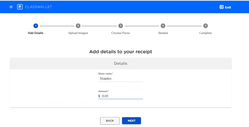 Enter Transaction Details