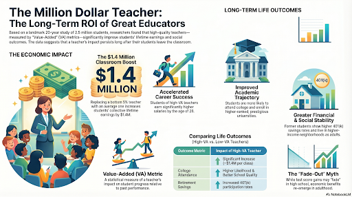 One of the most talked-about issues in education is the "fade-out" effect. This is when the benefits of having a great teacher seem to go away by high school. The Million Dollar Teacher