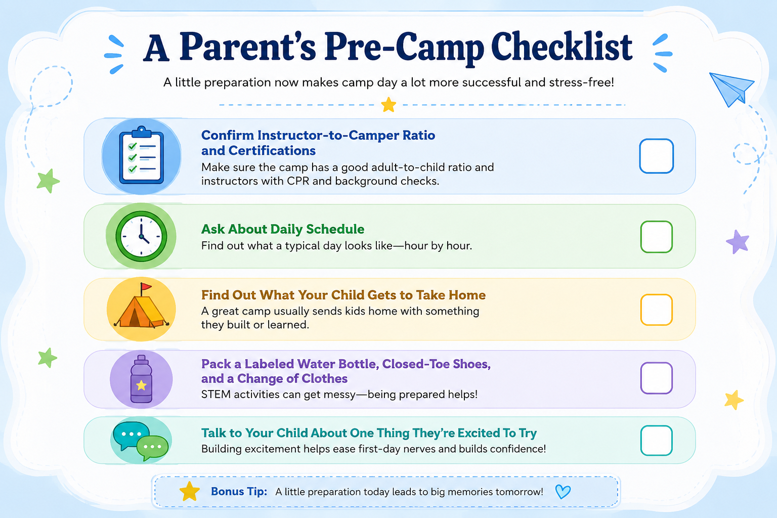 Parent's Checklist