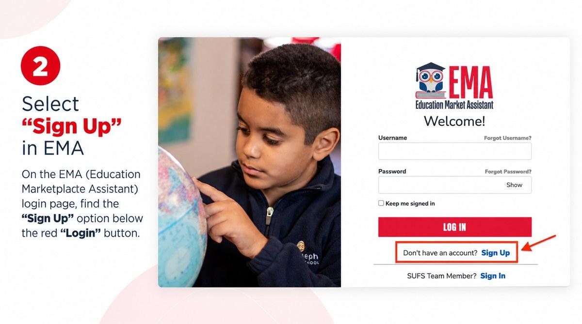 Choose Sign Up, not Login