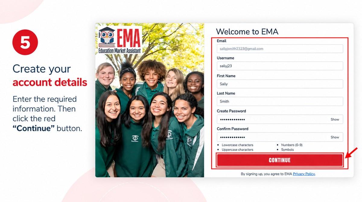 Create Your Account Details