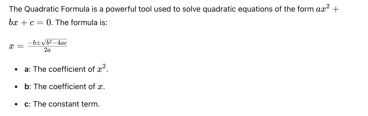 Quadratic Formula Song