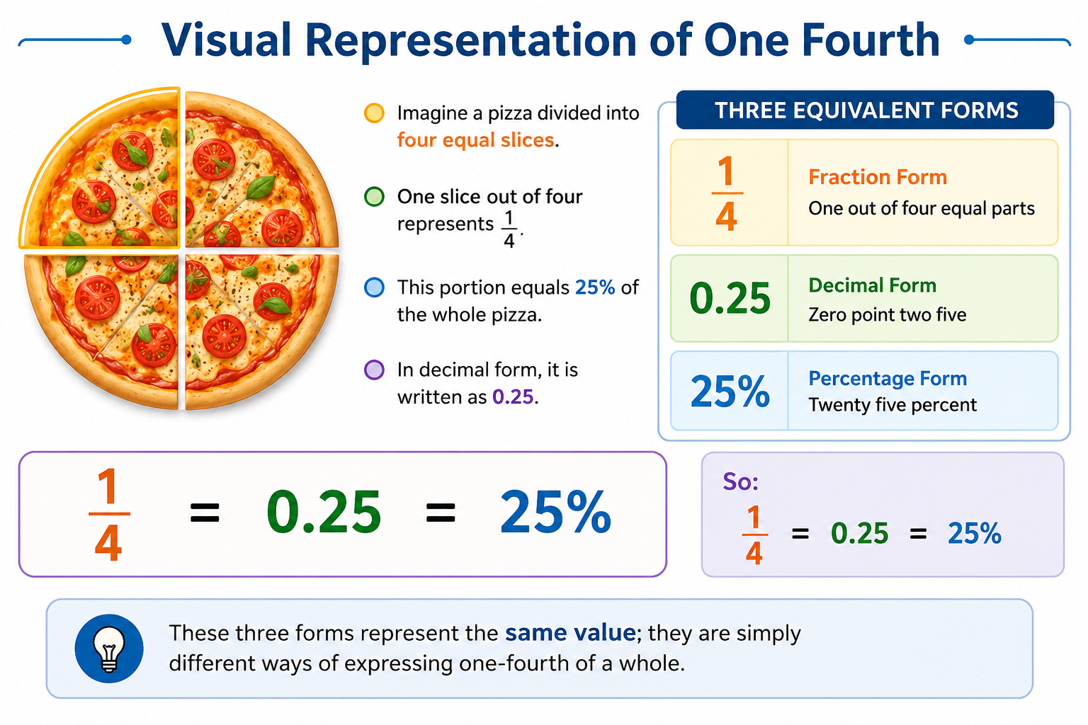 Visual Representation of One Fourth