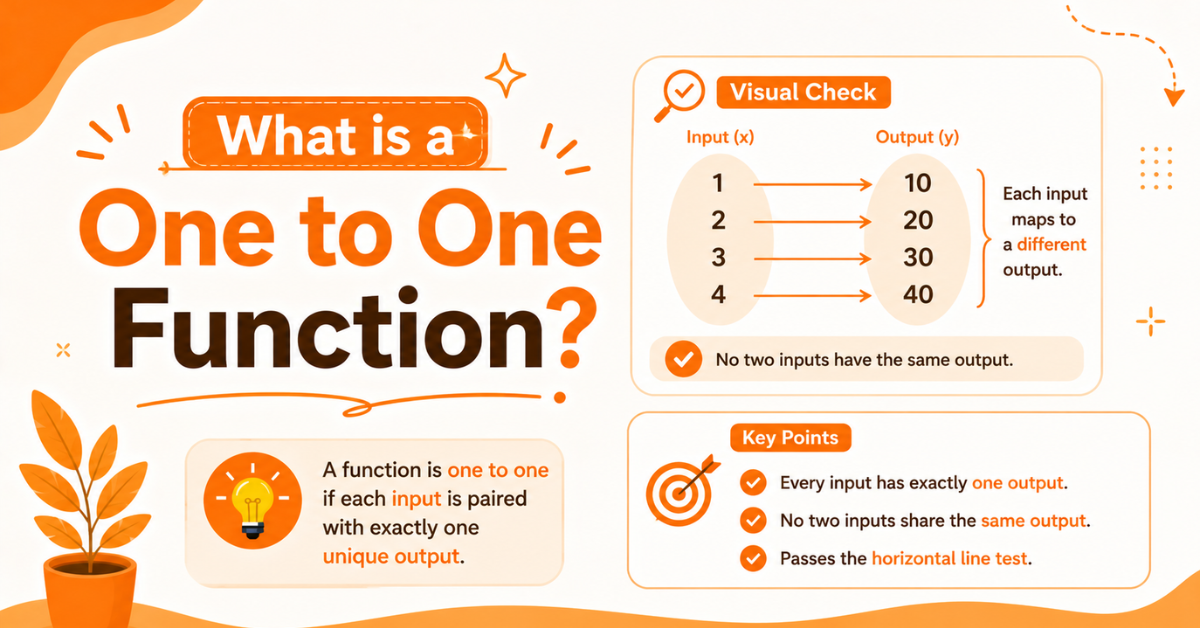 One to one function: Definition, Examples & Properties