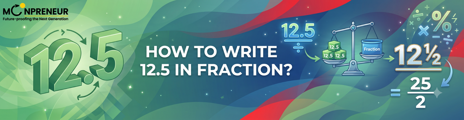 How To Write 12.5 In Fraction