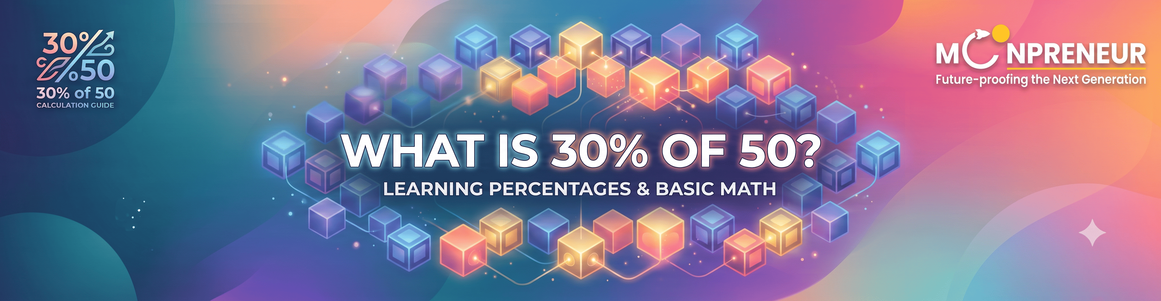 What is 30% of 50?