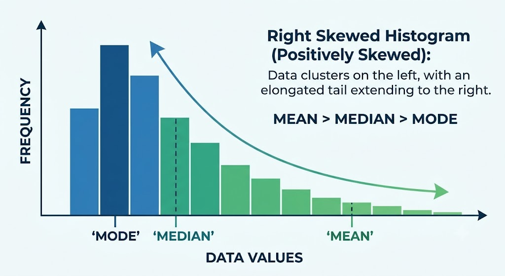 What is a Right Skewed Histogram Image